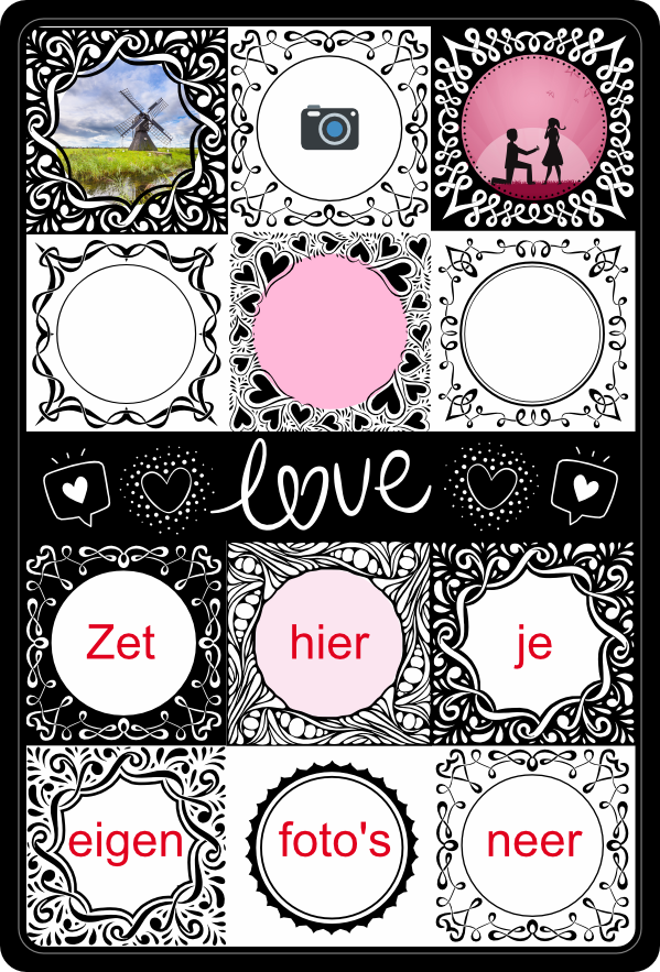 Love Foto Collage Fleecedeken