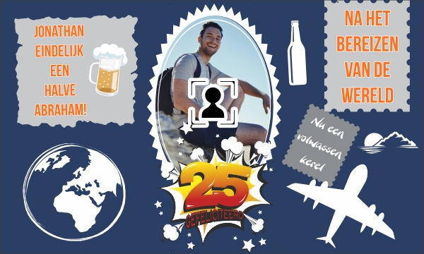 25 jaar reizen spandoek