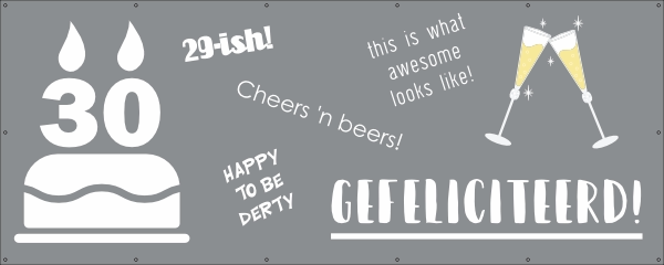 30 jaar spandoek Cheers