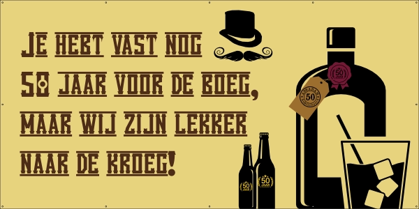 50 jaar spandoek kroeg
