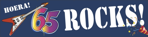 65 jaar rocks spandoek