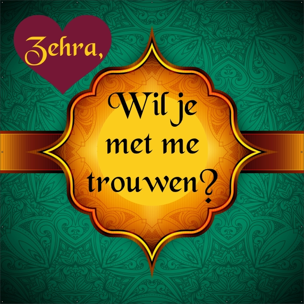 Aanzoek Spandoek Turquoise Met Naam