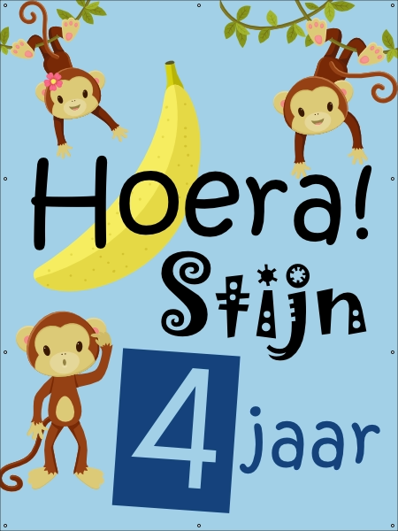 Aapjes verjaardag spandoek