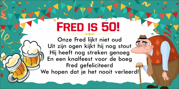 Abraham is 50 spandoek
