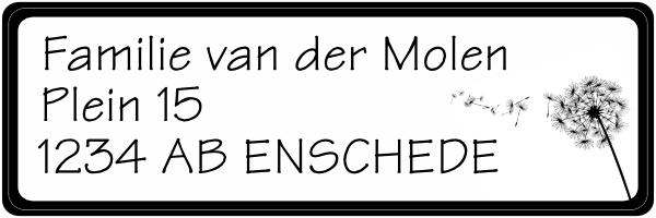 Adressticker rouwkaart