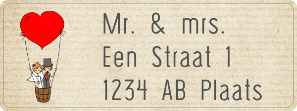 Adressticker bruidspaar