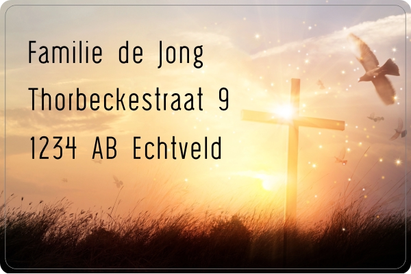 Adressticker rouwkaart
