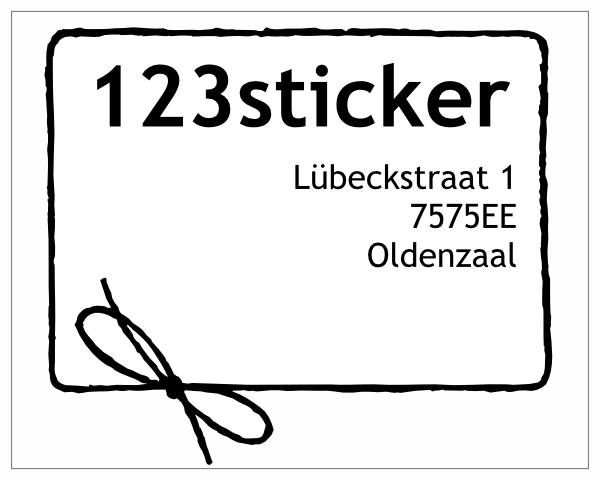 Adressticker met strik