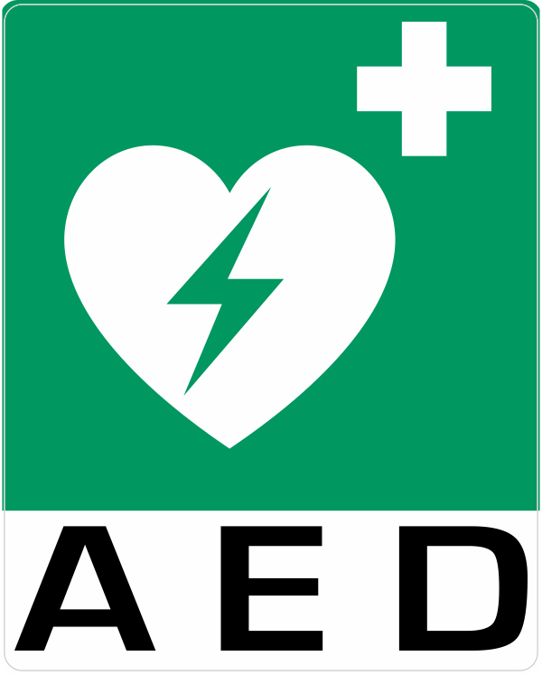 AED sticker met tekst