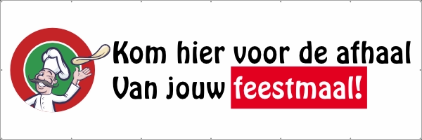 Afhaal van jouw feestmaal spandoek
