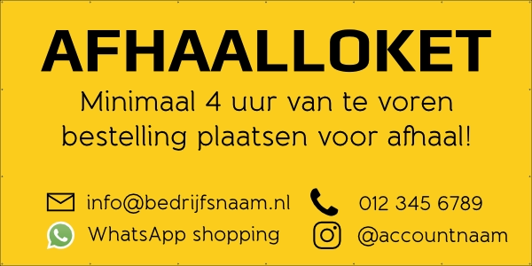 Afhaalloket spandoek