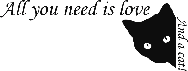 All you need is love and a cat muursticker