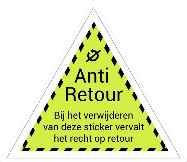 Anti retour sticker driehoek