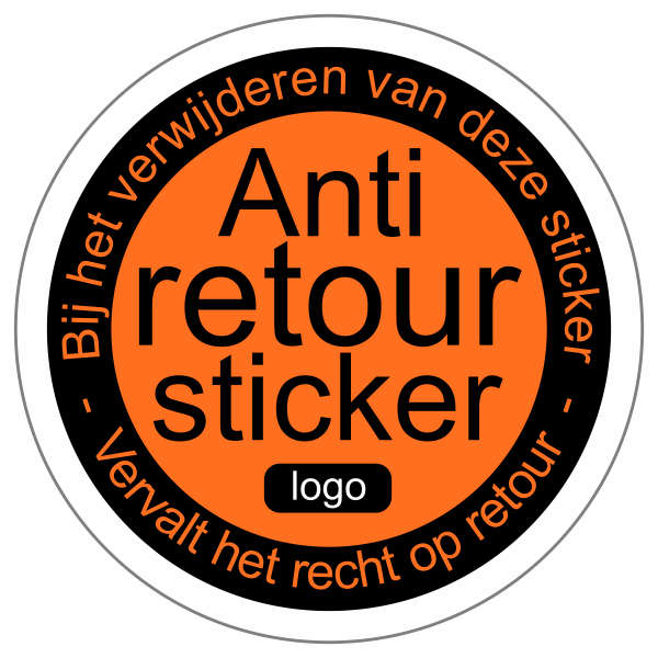 Anti-retour sticker met eigen logo