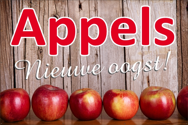 Appels nieuwe oogst spandoek