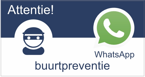 Attentie WhatsApp buurtpreventie sticker