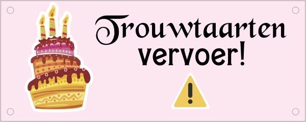 Autobanner trouwtaarten vervoer