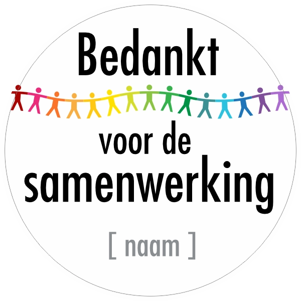 Bedankt samenwerking sticker