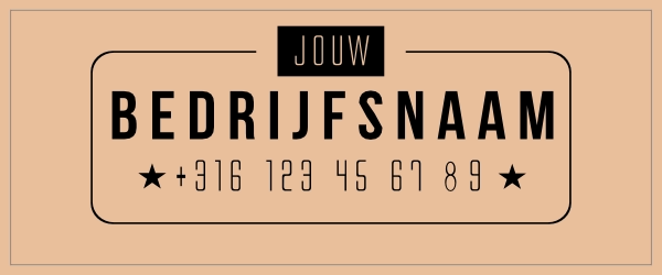 Bedrijfsnaamsticker met telefoonnummer