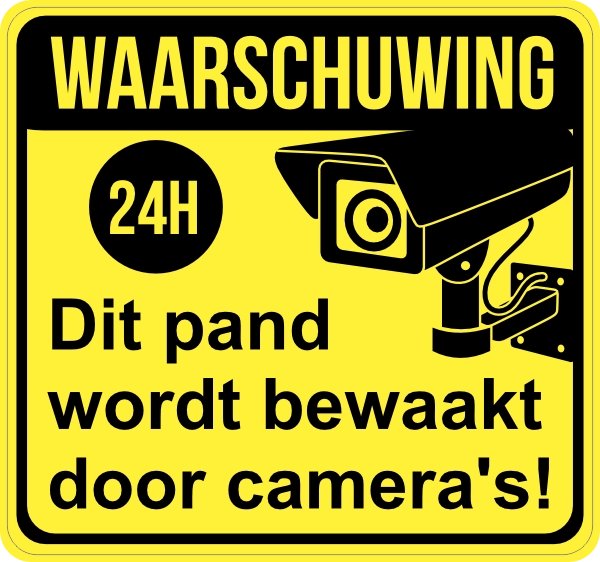 Bewaakt door camera sticker