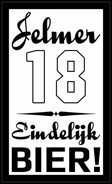 Biersticker 18 jaar