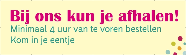 Bij ons kun je afhalen spandoek