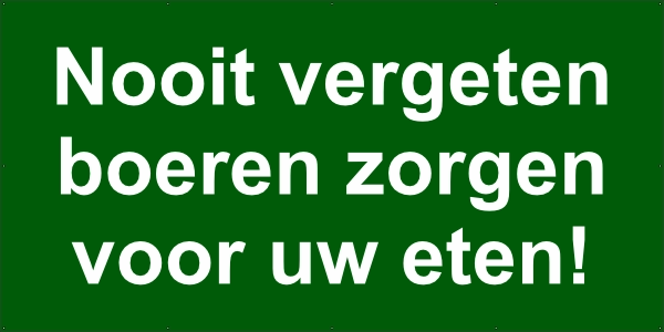 Boeren protest spandoek