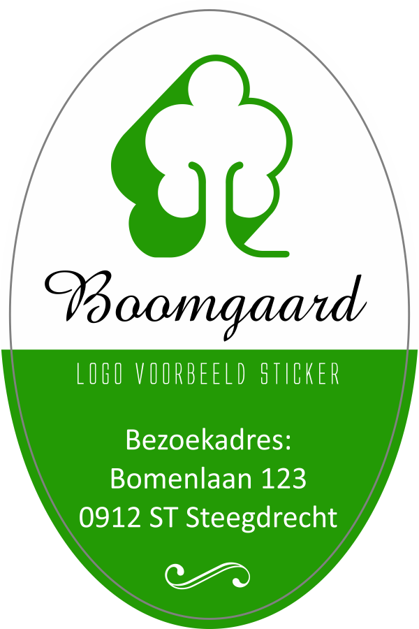 Boomgaard logosticker