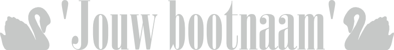 Bootnaam met zwanen sticker