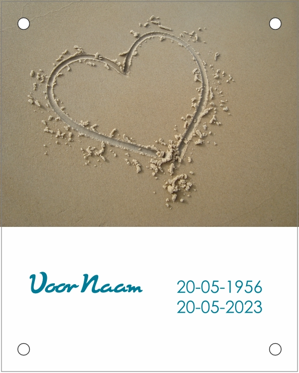 Bordje zand hart