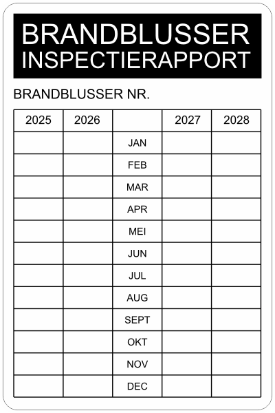 Brandblusser inspectiesticker