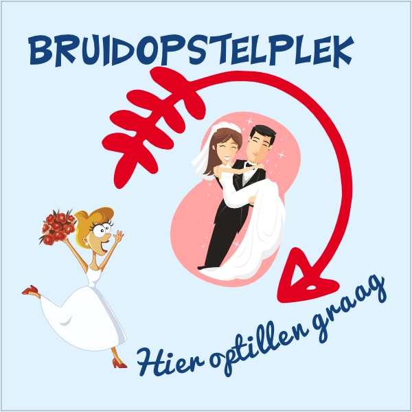 Bruid optillen stoeptegel