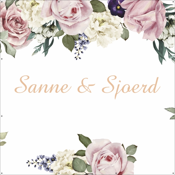 Bruiloft Flowers spandoek