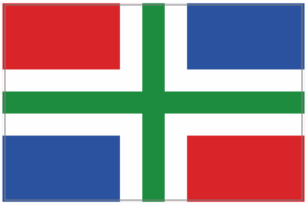 Bumpersticker Groningen vlag