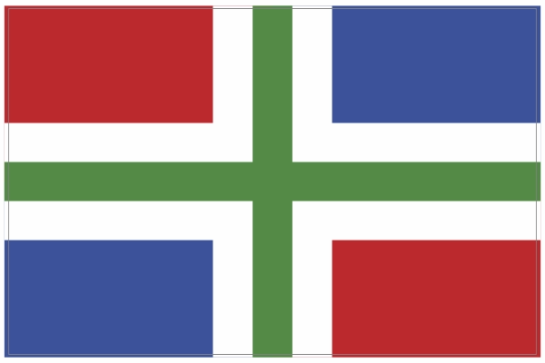 Bumpersticker Groningen vlag