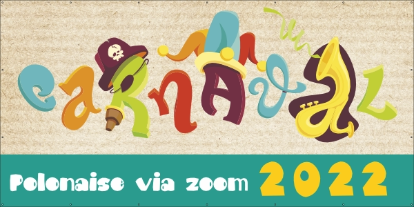 Carnaval samen met zoom spandoek