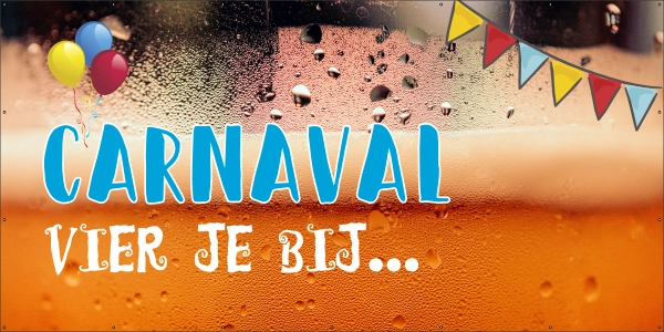 Carnaval vier je bij spandoek