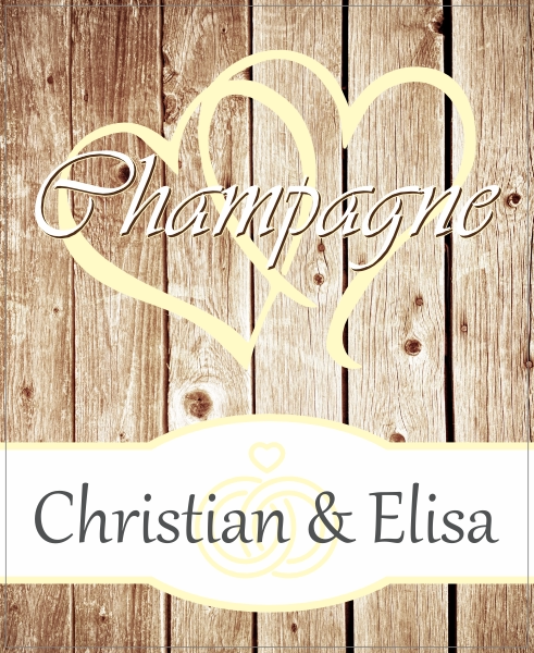 Champagne etiket bruiloft