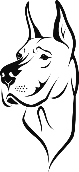 Deense dog muursticker