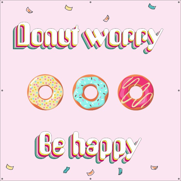 Donut worry be happy spandoek