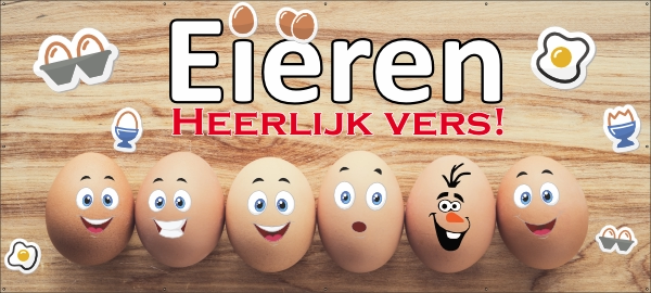 Eieren heerlijk vers spandoek