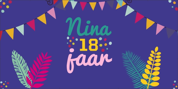 Eigen naam 18 jaar spandoek