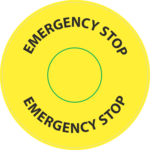 Emergency Stop sticker