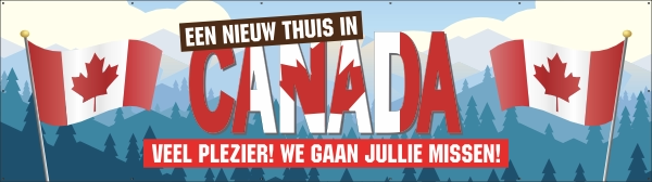 Emigratie Canada spandoek