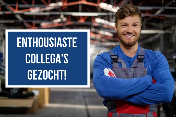 Enthousiaste collega gezocht spandoek