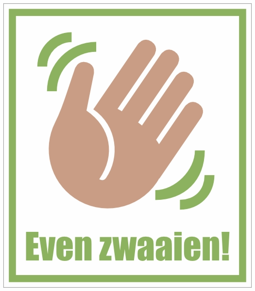 Even zwaaien sticker