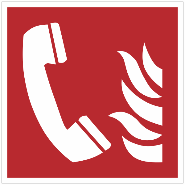 F006 Telefoon voor brandalarm sticker