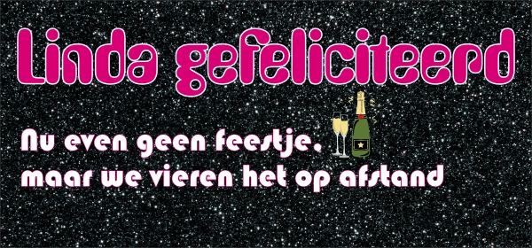 Feestje op afstand spandoek