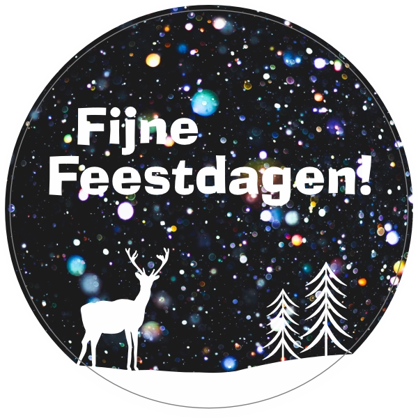 Fijne feestdagen doming sticker