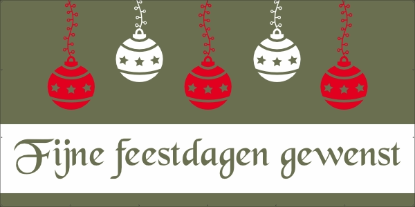Fijne feestdagen kaki groen spandoek